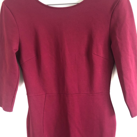Lulu's Form Fitting Bodycon Burgundy Midi Dress - Picture 6 of 6